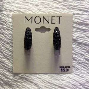 MONET black hoop earrings